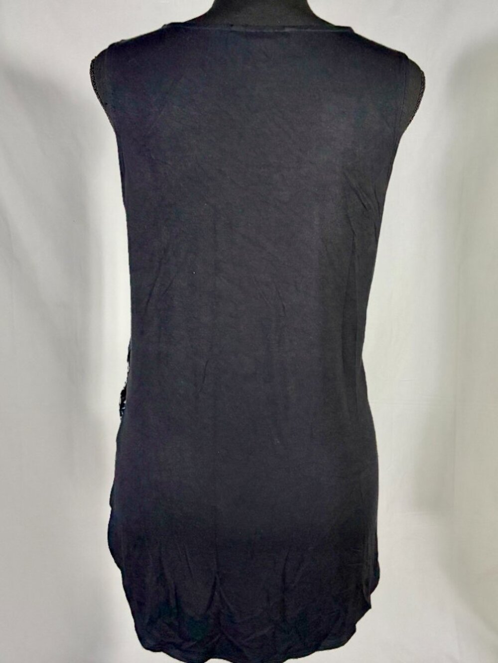 Banana Republic Tank Top Women’s M Navy Floral Side Button Blouse EUC - Picture 2 of 7
